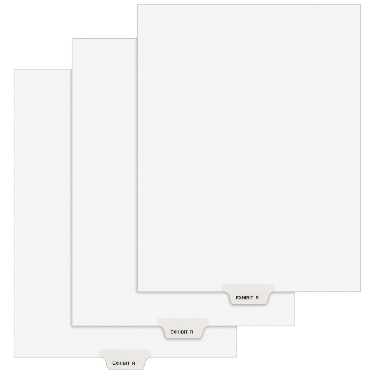 Avery Legal Exhibit Unpunched Dividers for Use with Any Binding System, Individual Exhibit R, 25 Bottom Tab Dividers, Helvetica Bold Type, 3 Sets (21893)